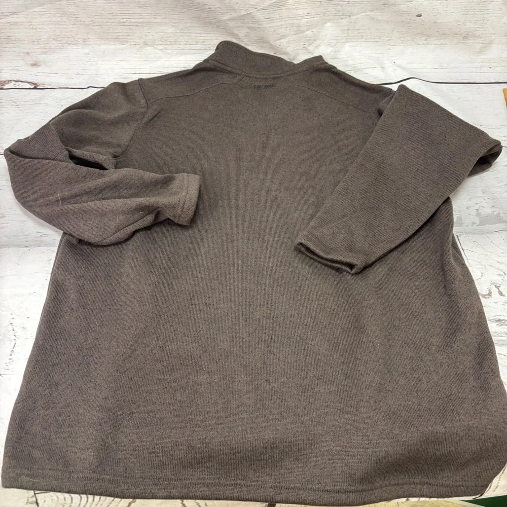Red Head Brand Co Mens 2XLT Brown Fleece 3 Button Mock Neck Pullover Sweater
